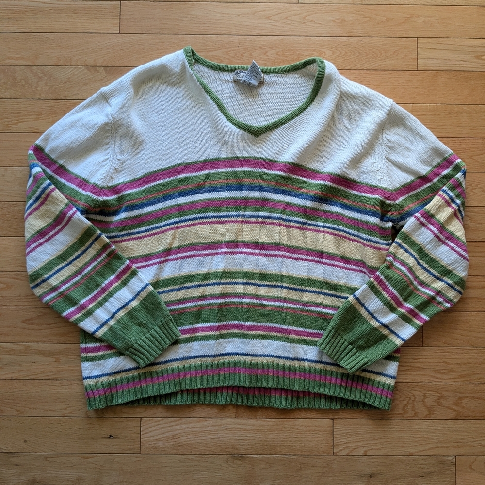 Vintage Casual Striped Women's Sweater